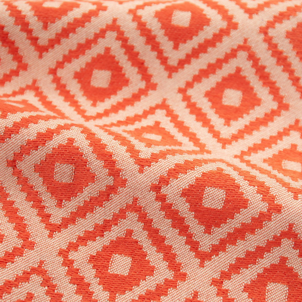 Geometric Fabric JH-04 – Coral Red cushion fabric swatch | USCUSHION