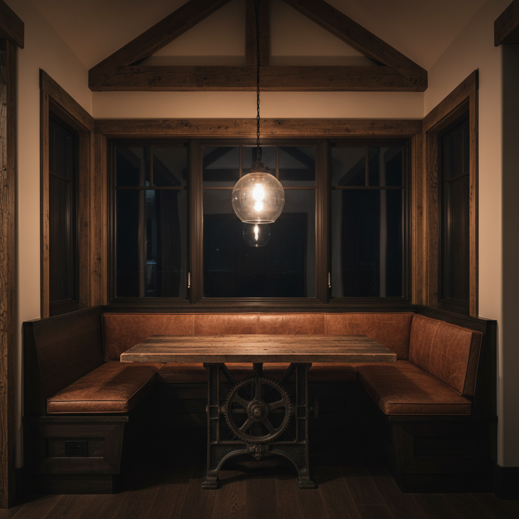 Deep cushion sofa in navy blue in a cozy modern living room setting