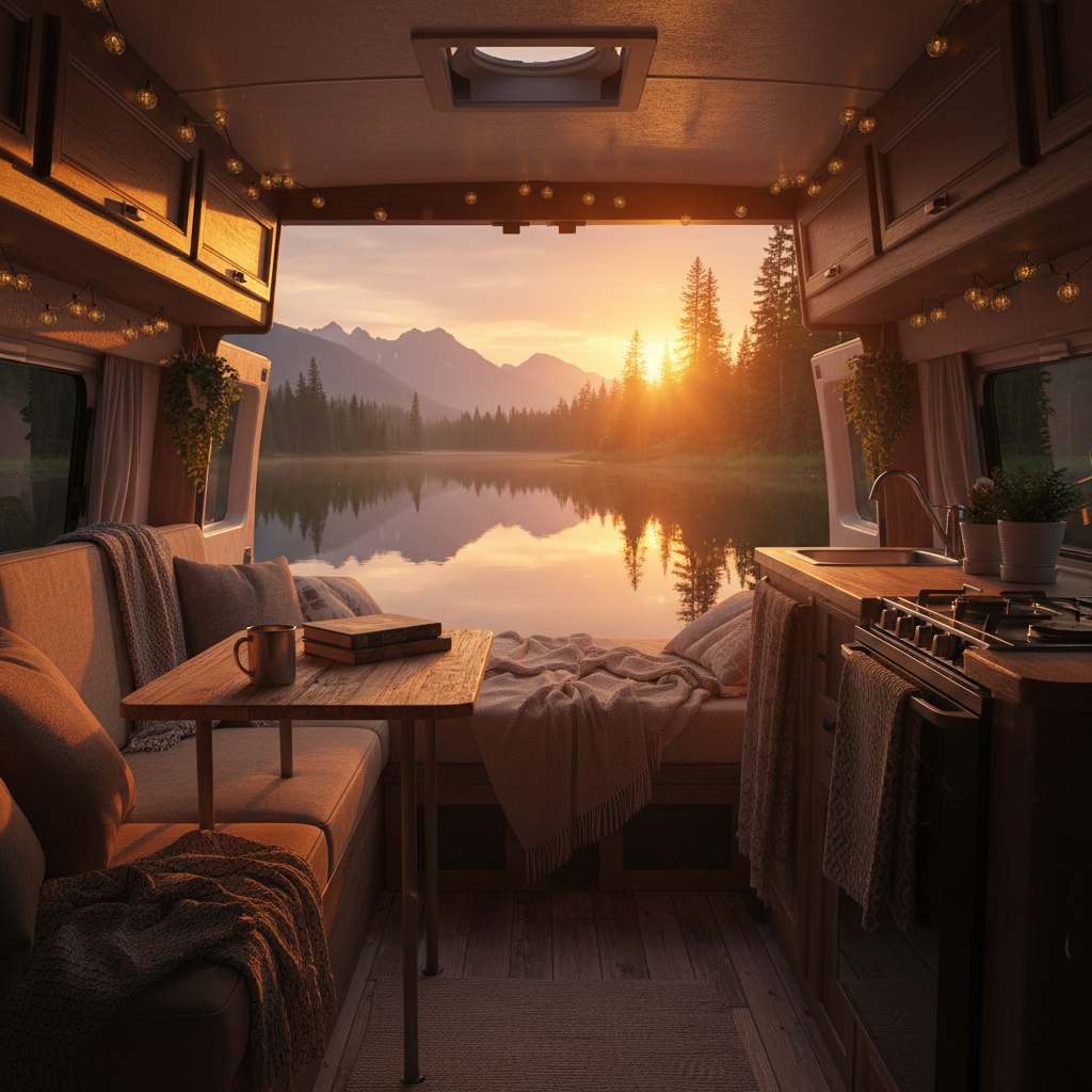 Comfortable RV /Camper Seat and Back Cushions featuring durable fabric and stylish design.