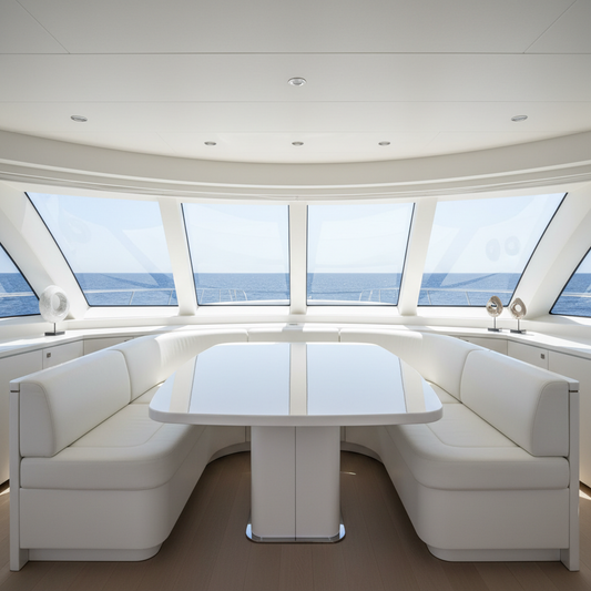 Stylish kayak seat pads in deep ocean blue on serene lake