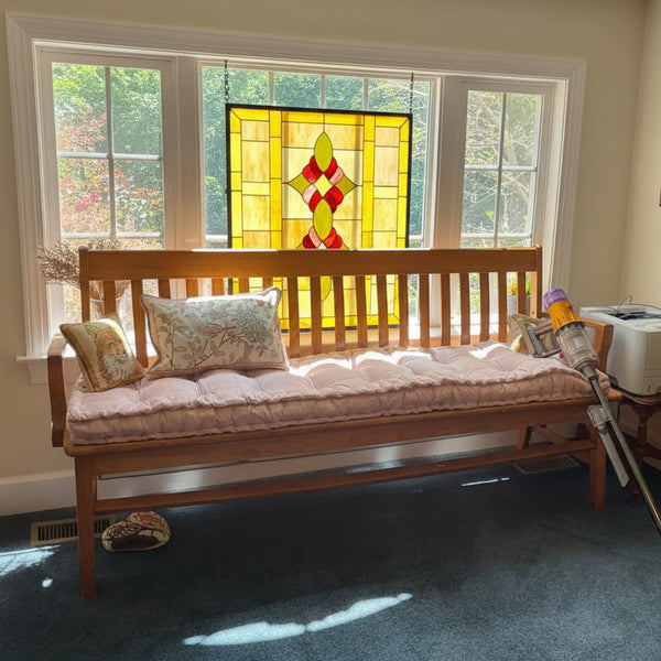 Custom bench and window seat cushion tufted – any size indoor outdoor bench pad | USCUSHION