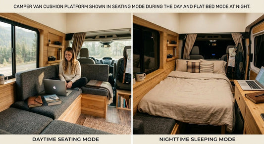 Custom Camper Van Cushions: How to Choose Foam and Fabric for a Seat That Becomes a Bed