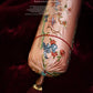 Silk embroidered chinoiserie lumbar pillow blush pink with insert 15x55cm