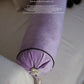 Monet Garden purple velvet bolster pillow with tassel with insert 18x60cm