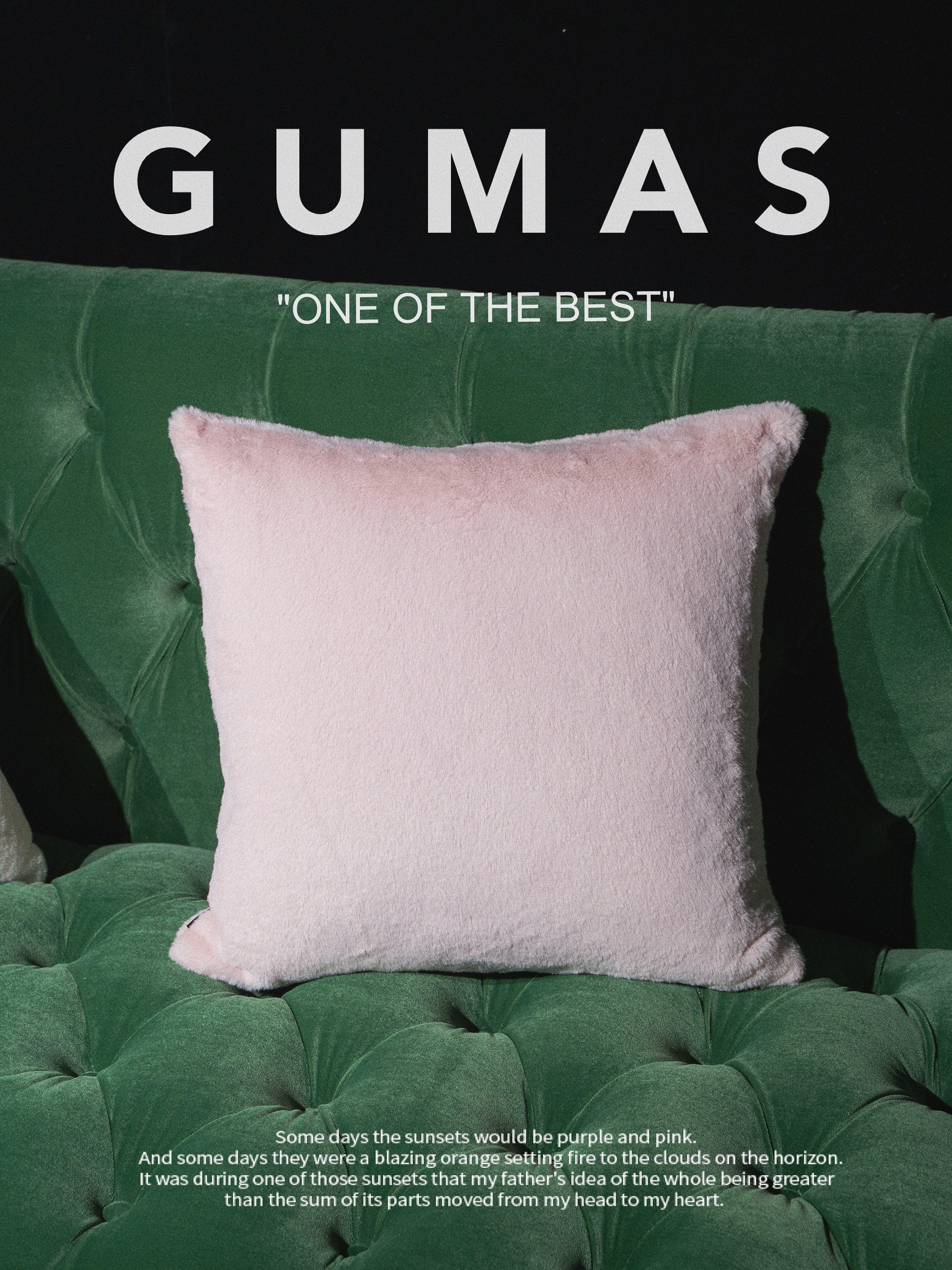 Blush pink faux fur pillow with insert 45x45cm