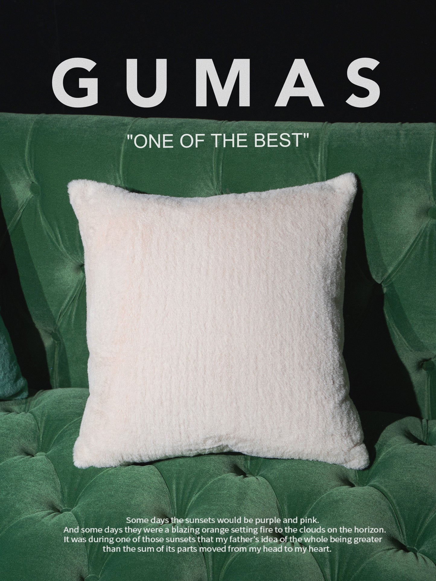 White faux fur pillow with insert 45x45cm