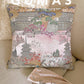 Chinese cloud brocade pillow cover cherry pink with insert 45x45cm