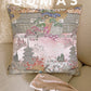 Chinese cloud brocade pillow cover cherry pink no insert 45x45cm