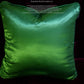 Embroidered silk satin pillow lime green with insert variant