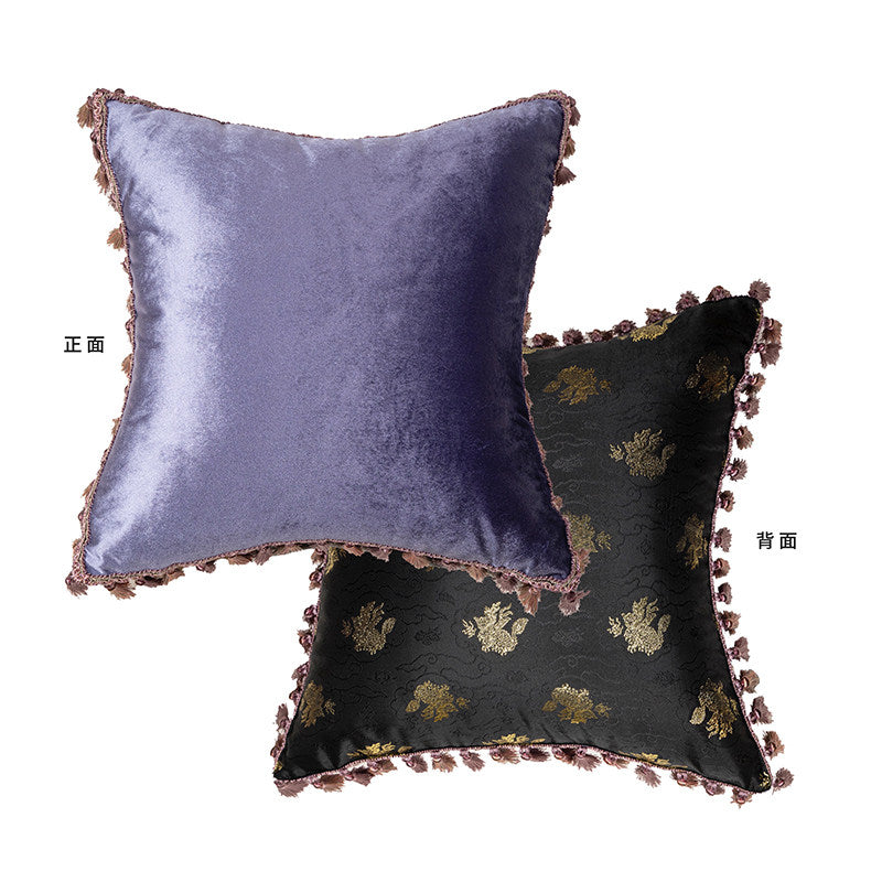 Purple embroidered tiger pillow lilac with insert variant