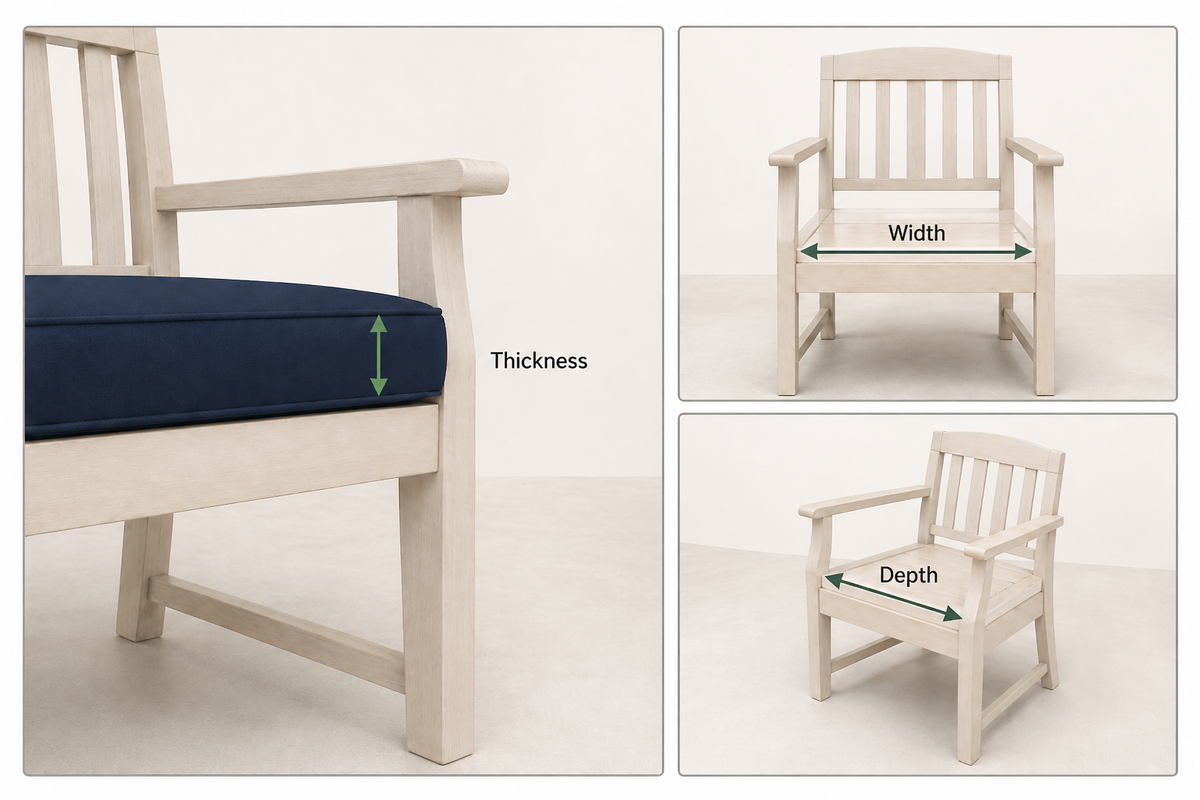 How to Measure for a Seat Cushion measurement diagram