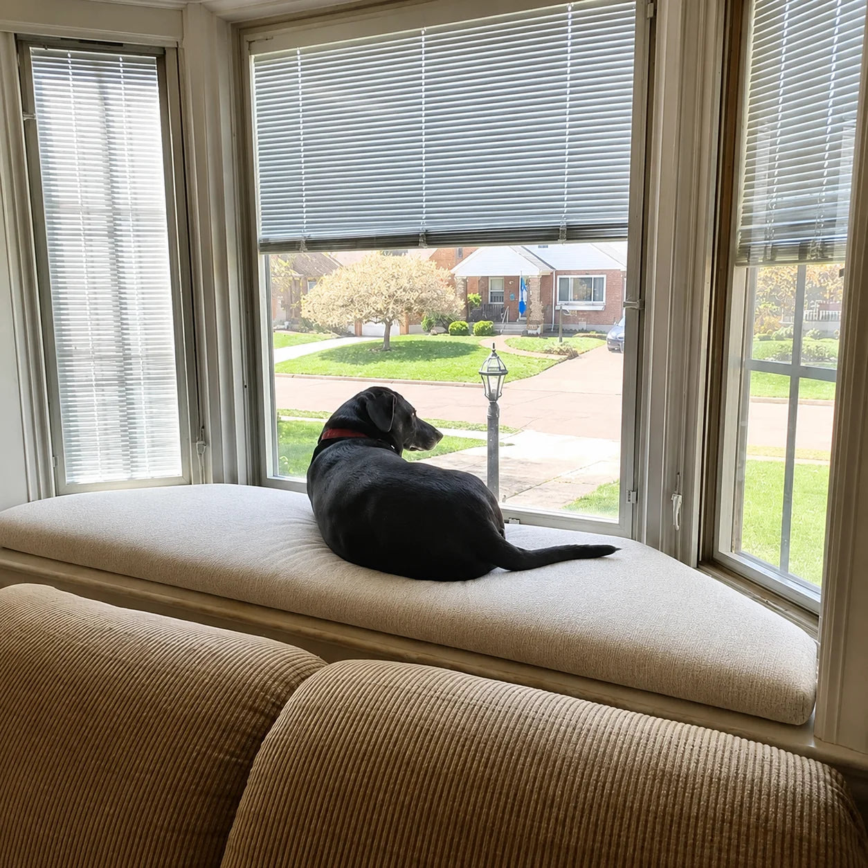 Custom Hexagon Bay Window Cushion — Made-to-Measure Window Seat Cushion