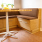 Custom brown banquette cushions for kitchen booth bench seating