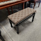 Custom piano bench cushion in dark fabric – exact fit replacement pad