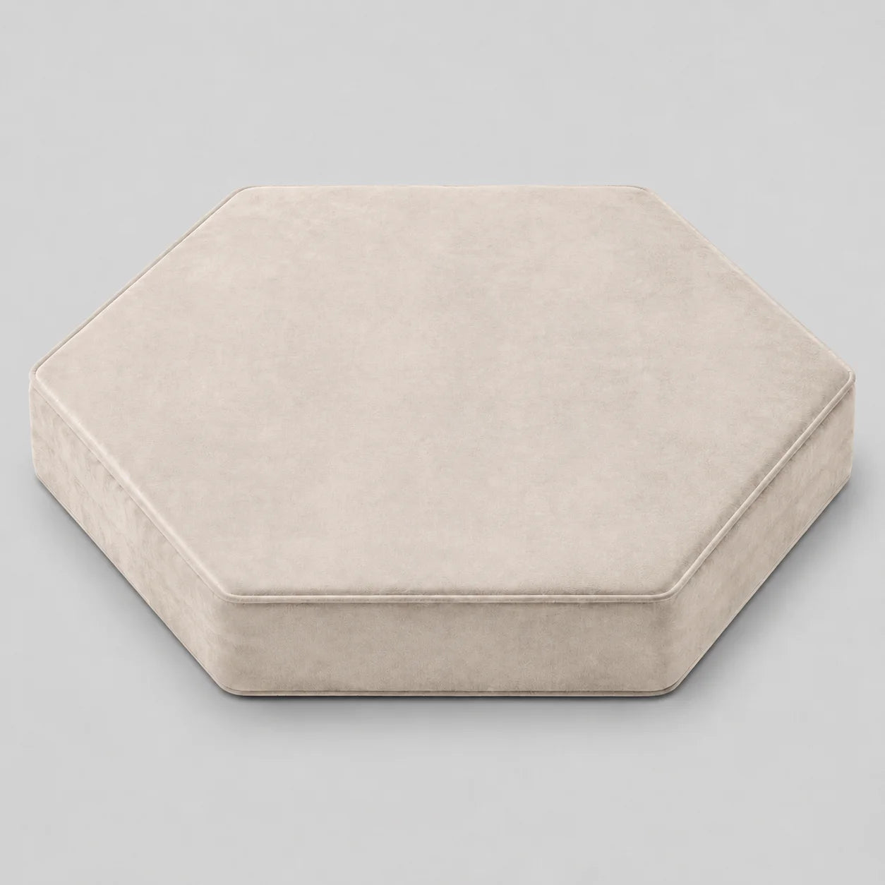 Custom Hexagonal Ottoman Cushion — Replacement Seat Cushion, Any Size & Fabric