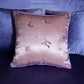 pink butterfly embroidered silk throw pillow
