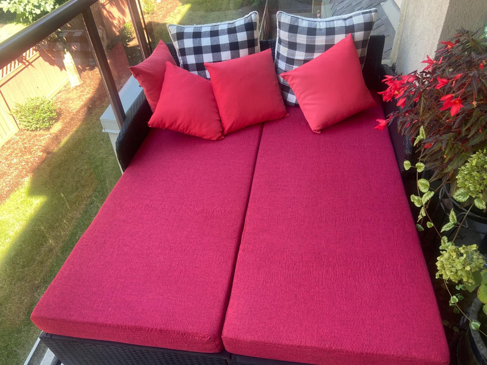 We chose these cushions to replace the uncomfortable, thin cushions that came with our day-bed.