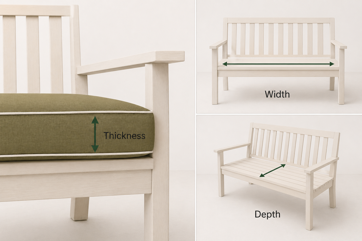 How to Measure a Bench Cushion measurement diagram