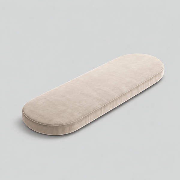 Custom Oval Bench Cushion — Rounded Ends, Any Size & Fabric
