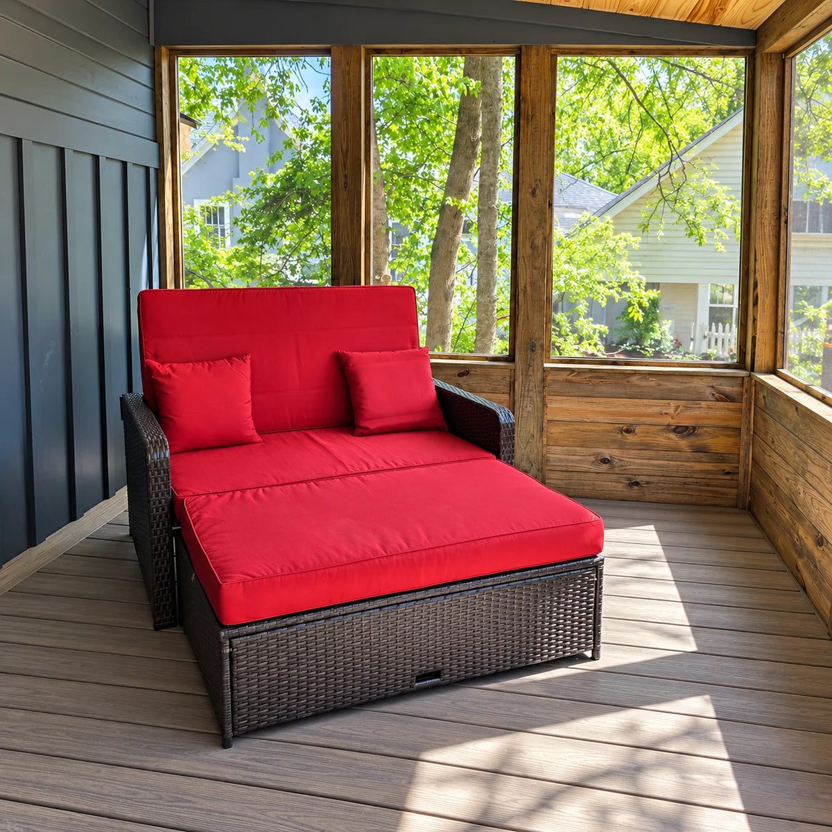 Custom Double Chaise Lounge Cushion — Two-Person & Oversized, Any Size