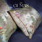 Chinese vintage style pink and gold brocade cushion cover with concealed zipper detail