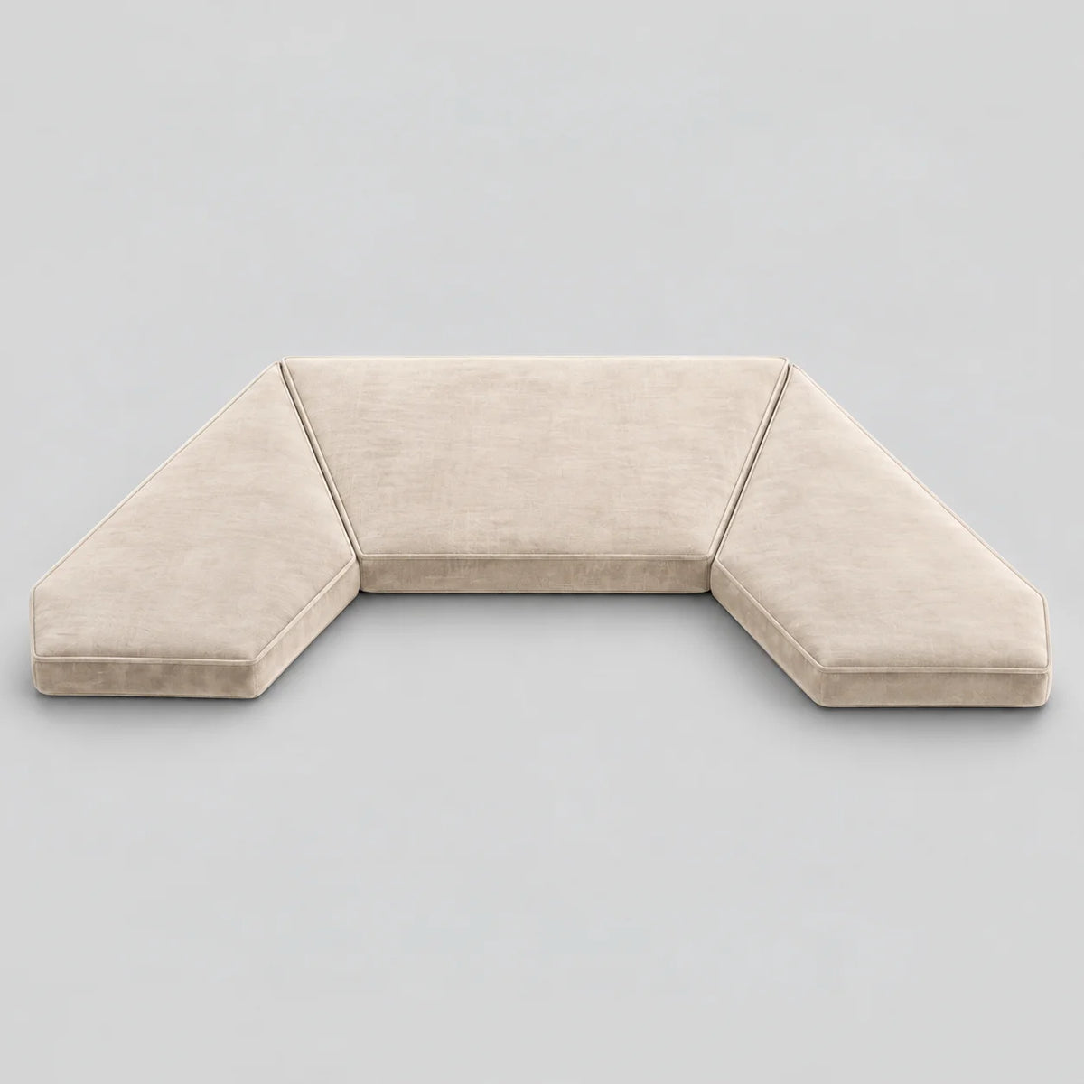 Custom Angled Bay Window Seat Cushion Set — 3 Pieces, Any Angle & Size