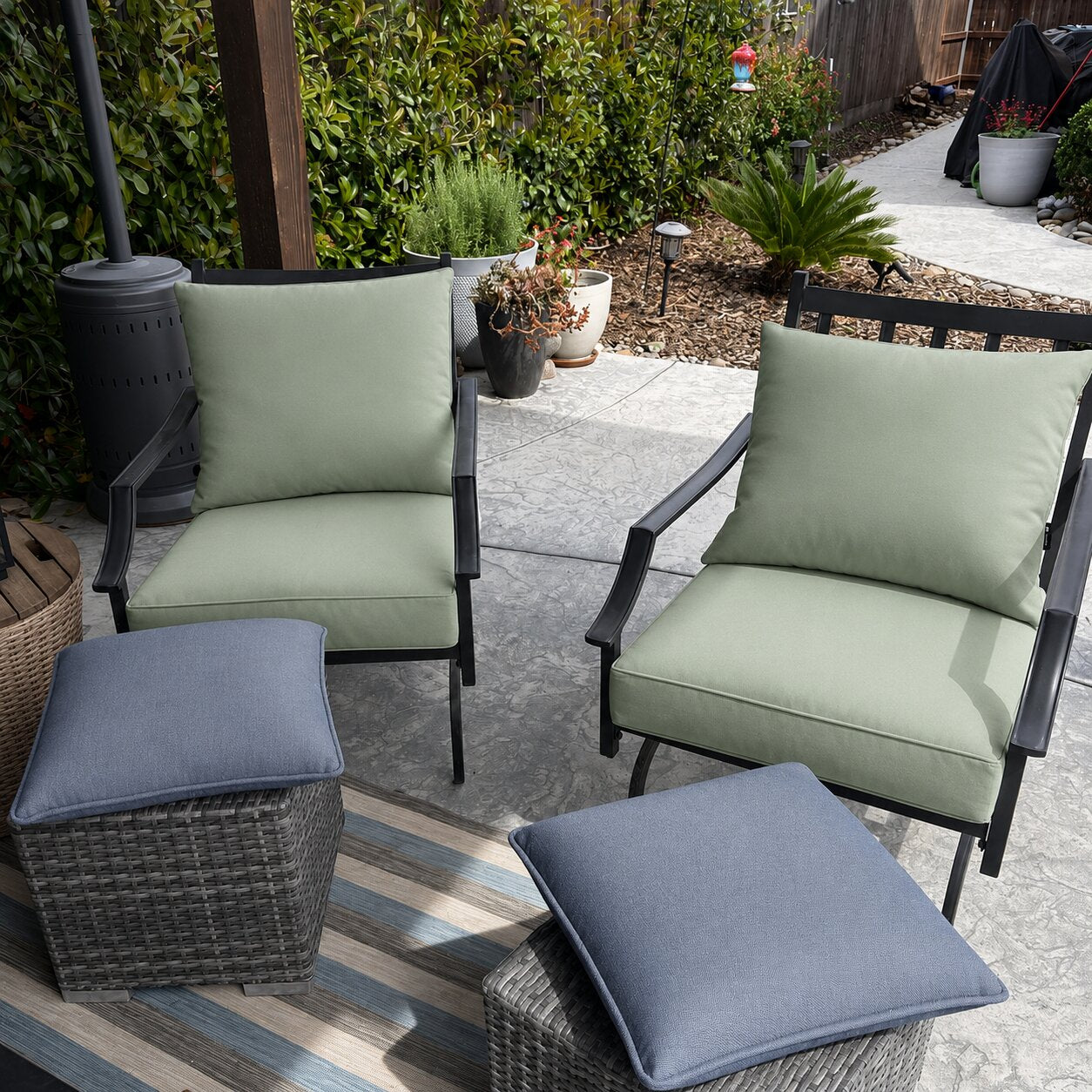 Deep Seat Chair Cushions — Custom Size & Fabric