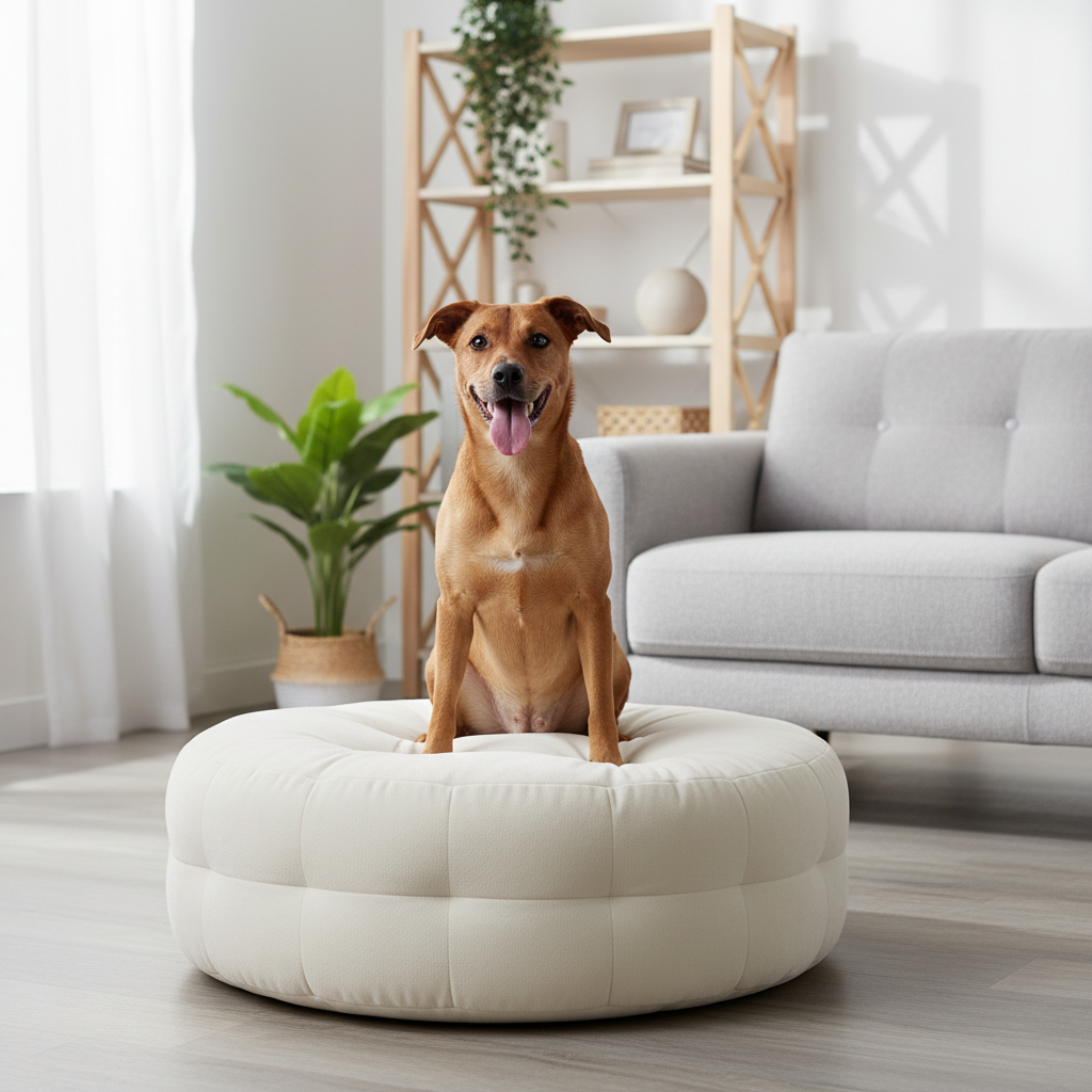 A comfortable Custom Shape Pet Bed featuring a soft texture and stylish design for pets.