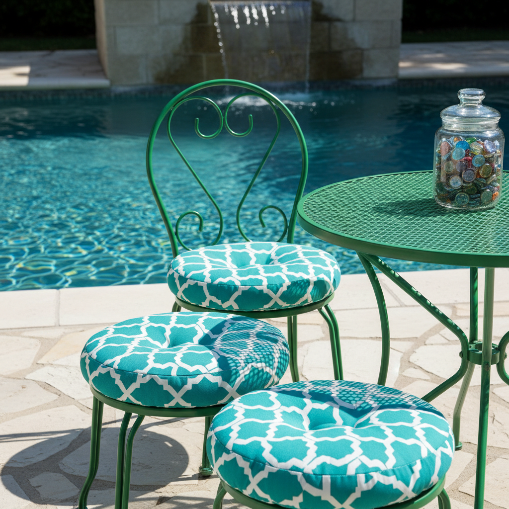 Custom Window Round Cushions in a soft fabric, adding comfort to a stylish window seat.