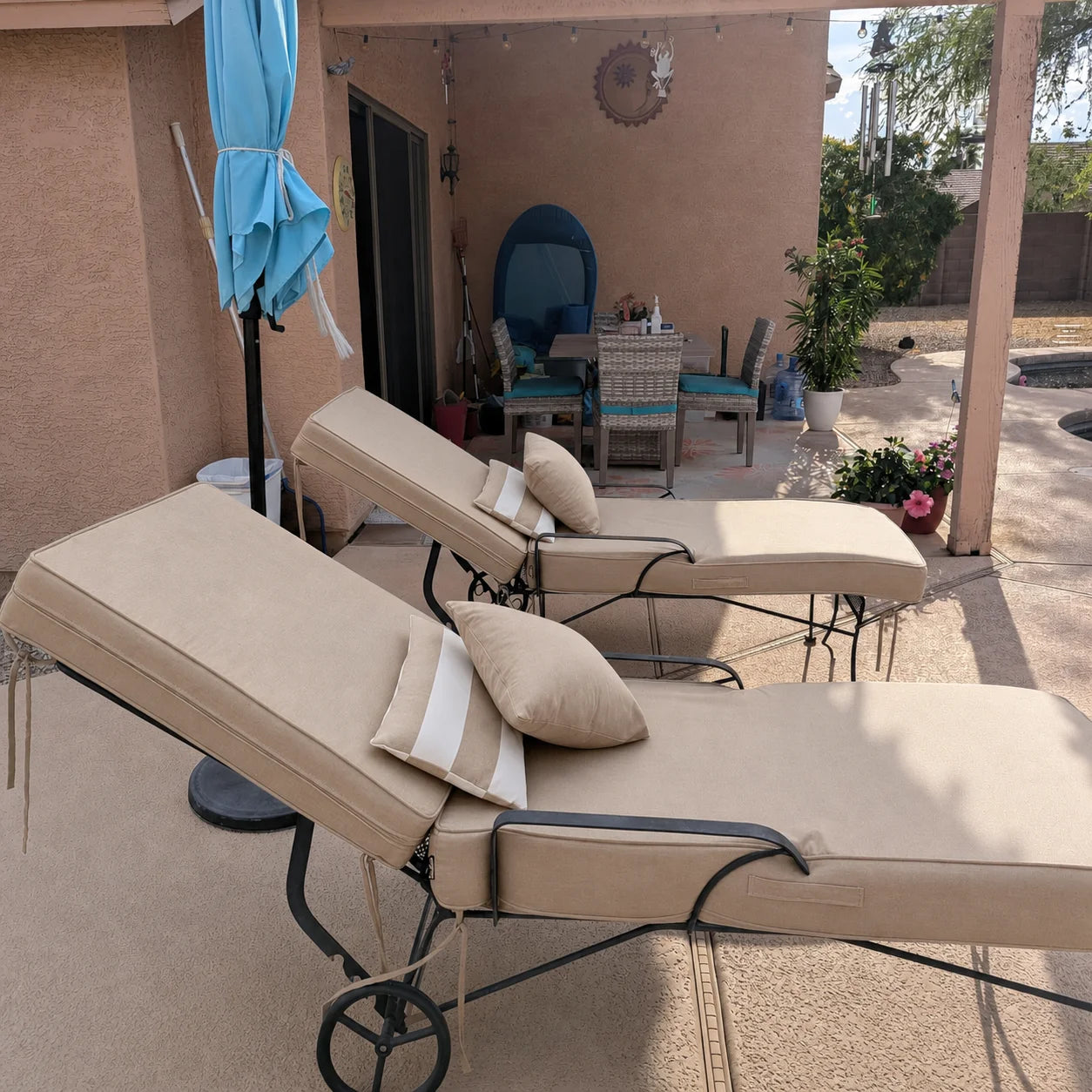 US Cushion® Maßgefertigtes Chaiselongue-Kissen für drinnen und draußen 