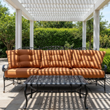 Customized Outdoor Patio Furniture Cushions in vibrant colors, highlighting their comfort and outdoor suitability.