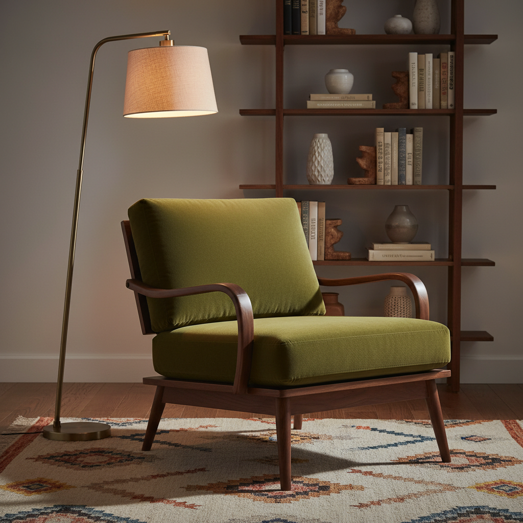 Deep seat cushions in rich navy and forest green on an outdoor patio, demonstrating style and practicality.