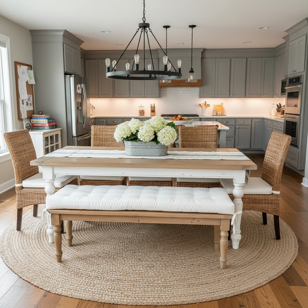 Deep seating replacement cushions in navy and forest-green colors on outdoor furniture in a vibrant backyard.