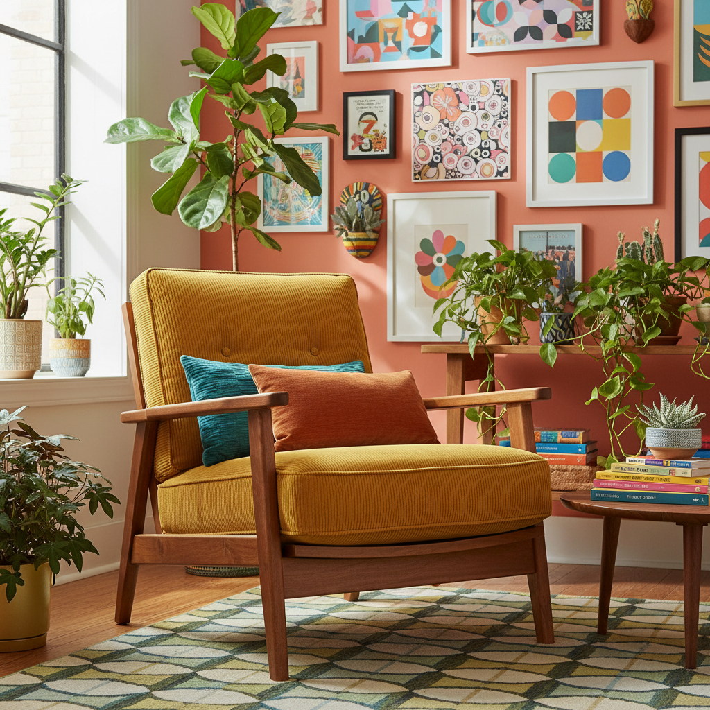 Deep outdoor cushions in navy blue and charcoal grey on a patio with lush greenery