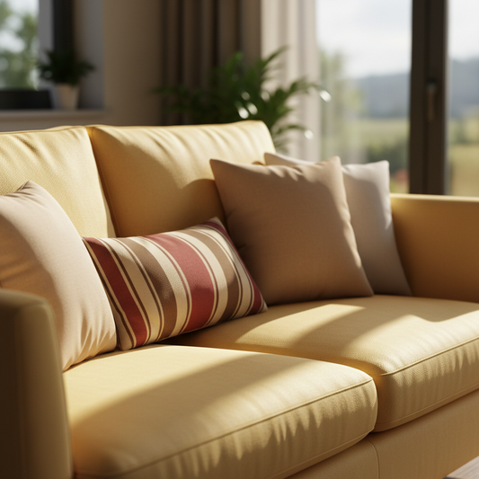 Foam Cushions For Sofa, Lounge, Couch displayed in a modern living room with vibrant colors and soft textures.