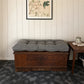 Indoor mudroom bench cushion in white – easy-clean fabric for entryway seating