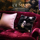 Luxury burgundy and pink velvet throw pillows with traditional Chinese floral embroidery 18x18 inch