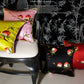 Luxury silk pillow cover with botanical embroidery and concealed zipper