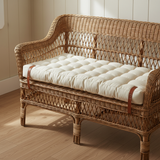 A vibrant Mudroom Bench Cushions / Pad displayed on a bench, emphasizing its comfortable texture and stylish design.