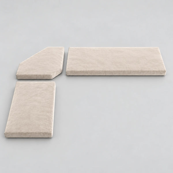 Custom L-Shape Cushion with Angled Corners — Any Size & Fabric
