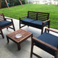 Custom outdoor seat cushion pad on garden bench chair – exact fit replacement