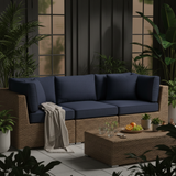 Outdoor Furniture Cushion Covers With Zippers displayed in a bright garden setting, highlighting their vibrant colors and durable fabric.