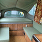 Pop-up camper interior with custom dinette and bunk bed cushions – RV replacement
