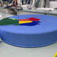 Custom United States map puzzle floor cushion assembled, thick round cushion cut into interlocking pieces