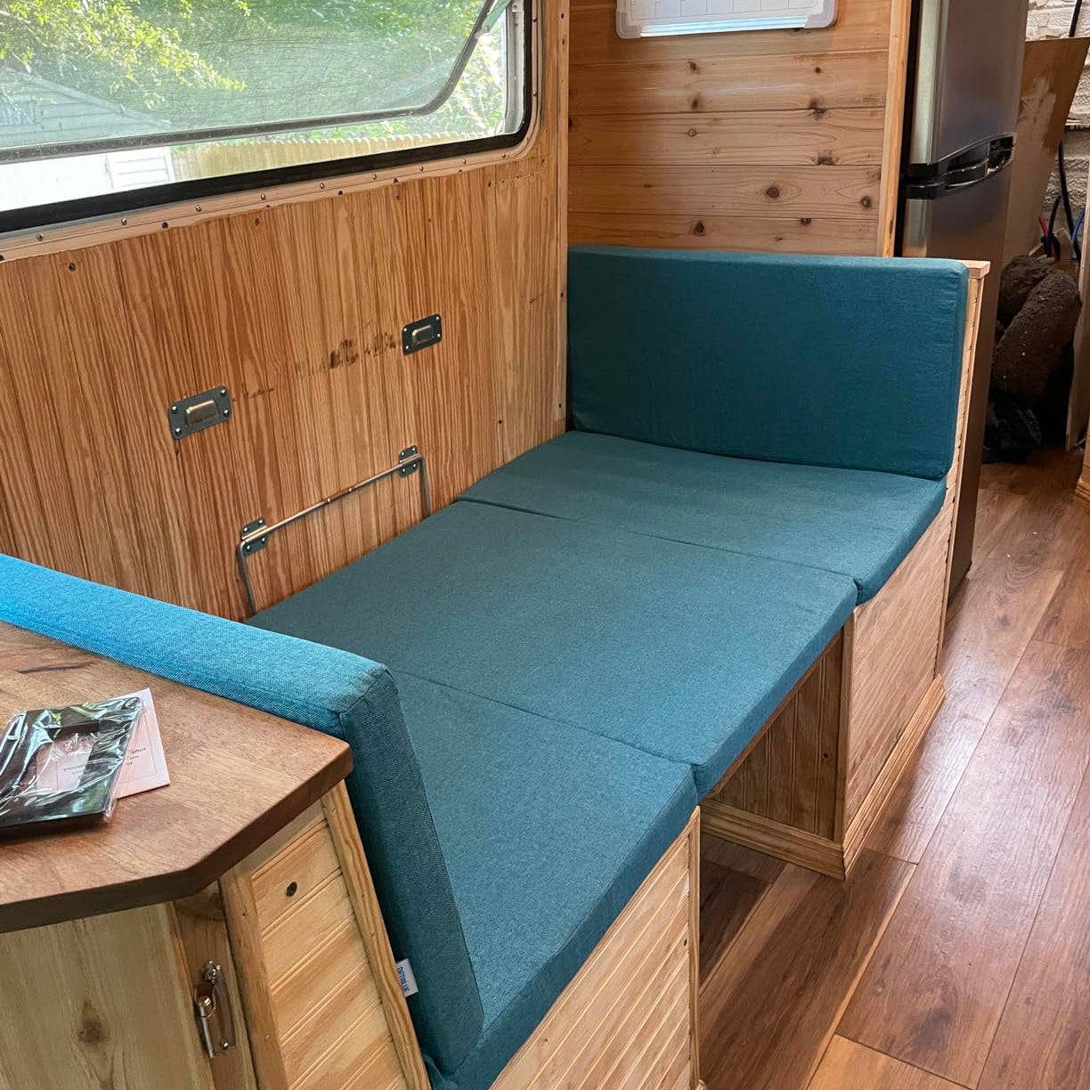 Custom RV camper cushion set – moisture-resistant easy-clean fabric for camper seating