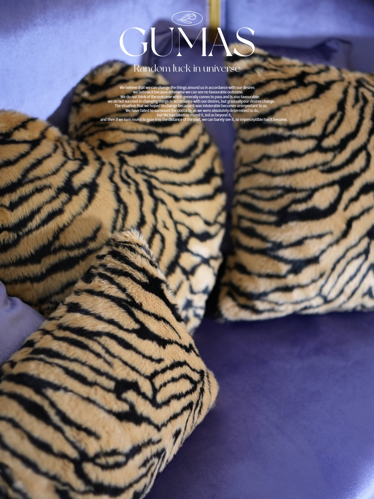 Square tiger stripe plush velvet pillow cover 18x18 inches with concealed zipper