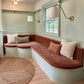 Custom Bench Cushion with Angled Rounded End — Any Size & Fabric