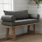 Deep navy trapezoid bench cushion – custom size angled outdoor bench replacement pad