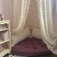 Custom triangle corner cushion cut to fit an angled seat