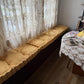 tufted window bench cushion yellow